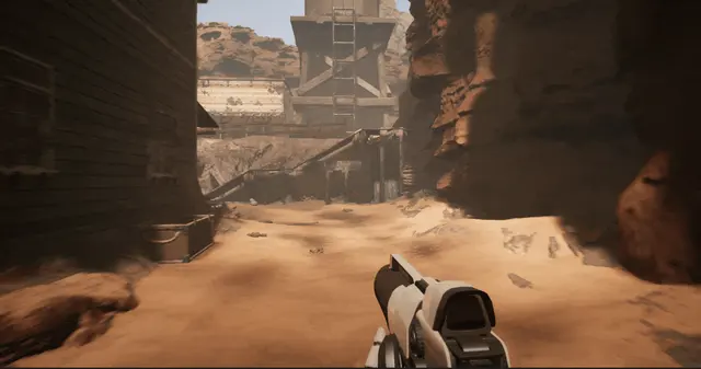 First-person Western town art pass